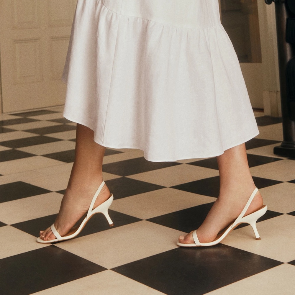 NWT Reformation glena strappy sandals in white leather